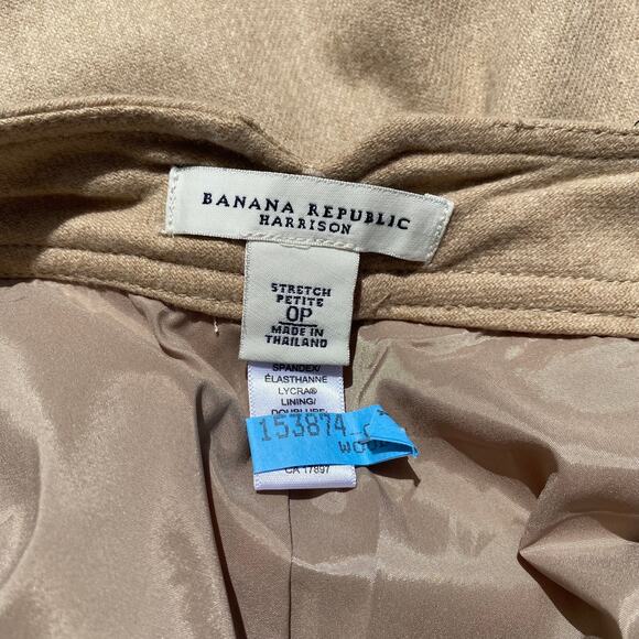 Banana Republic Harrison Wool Dress Pants Beige Camel Brown Size 0 Petite Warm - Picture 4 of 6